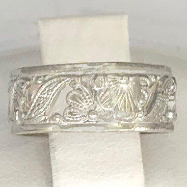 Sterling Silver Decorated Band CR0055