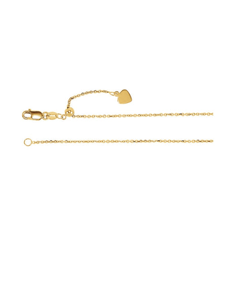 14K Yellow Gold or White Gold 30” Adjustable Chain
