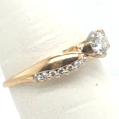 14K Yellow Gold Diamond Engagement Ring  CR0292