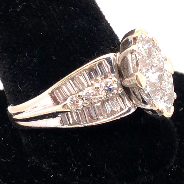 Vintage 14K White Gold Diamond Ring  CR0208