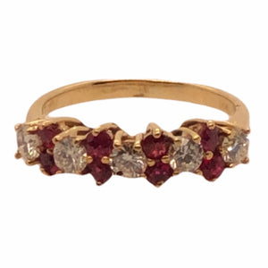 14K Yellow Gold Ruby and Diamond Band Ring  CR0238