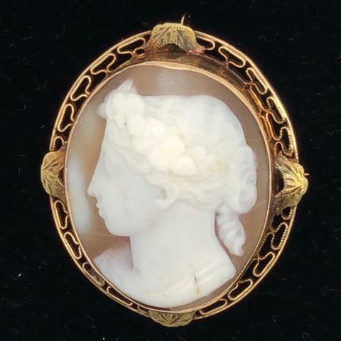 14K Yellow Gold Cameo - Gent Facing Left  CP0052