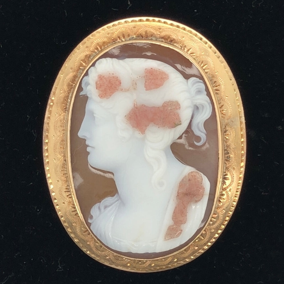 14K Yellow Gold Stone Cameo  CP0064
