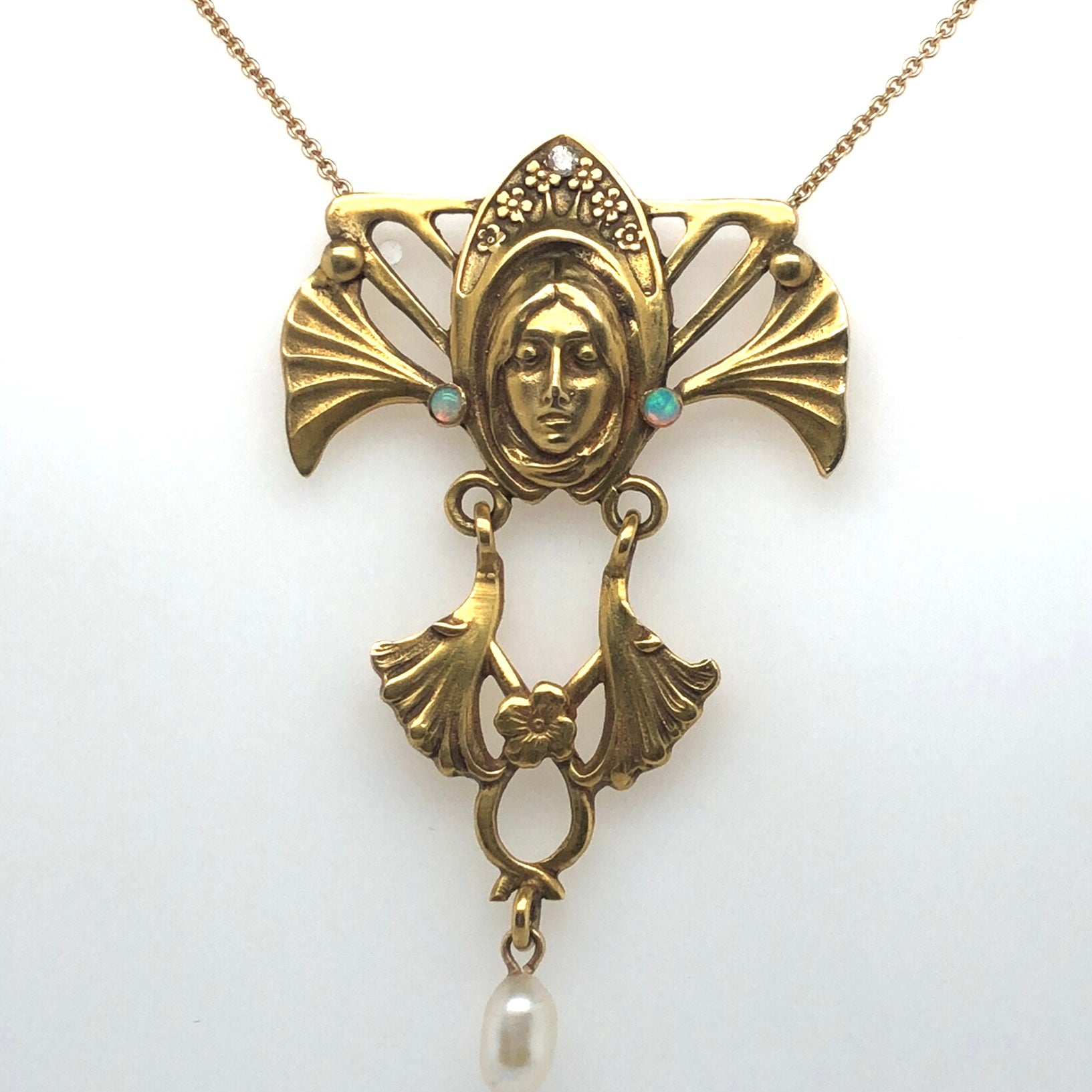 14K Yellow Gold Egyptian Revival Necklace  JH0004