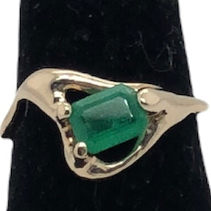 14K Yellow Gold Emerald Ring  CR0268