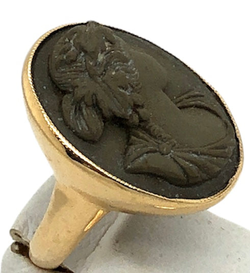 Gold Lava Cameo Ring  CR0266