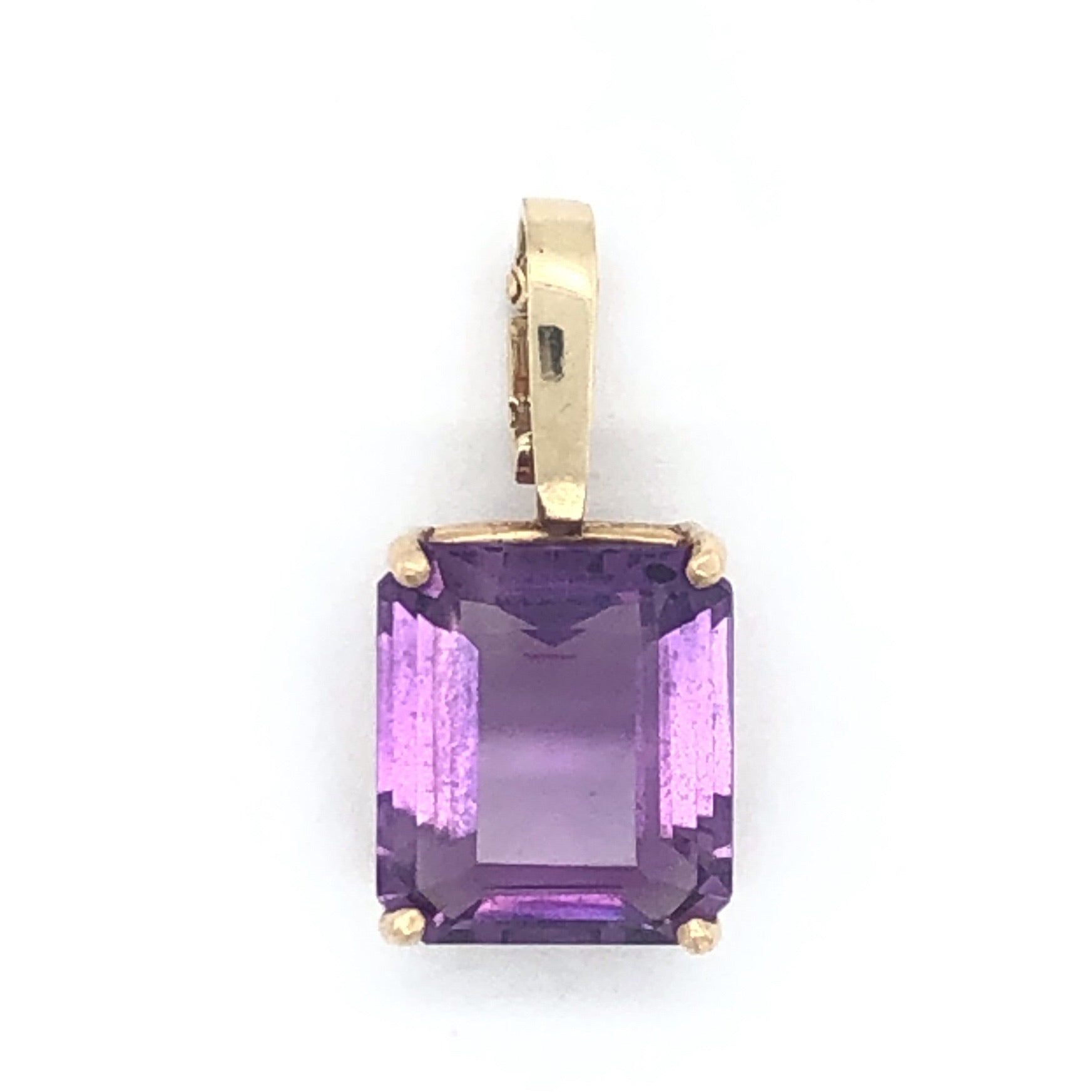 14K Yellow Gold Large Amethyst Enhancer Pendant  CPEND0027