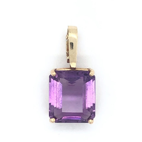 14K Yellow Gold Large Amethyst Enhancer Pendant  CPEND0027