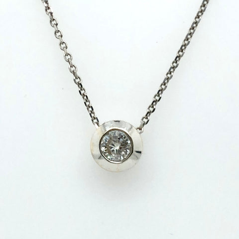 14K White Gold Diamond Cluster Necklace  CN0110