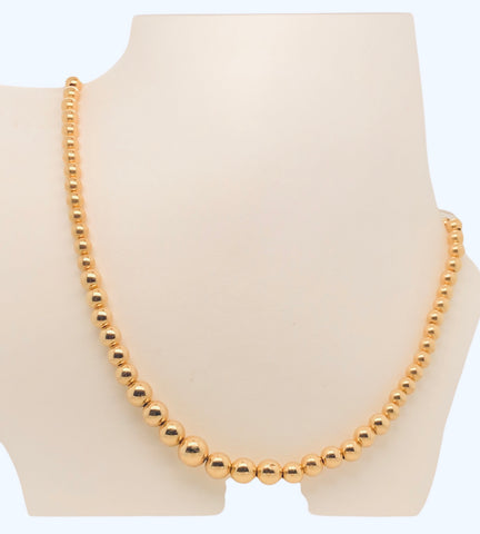 14K Yellow Gold Bead Necklace  SI0383