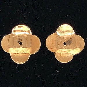 10K Yellow Gold Flower Earring Jackets  CM0011