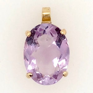 14K Yellow Gold Amethyst Pendant  CPend0073