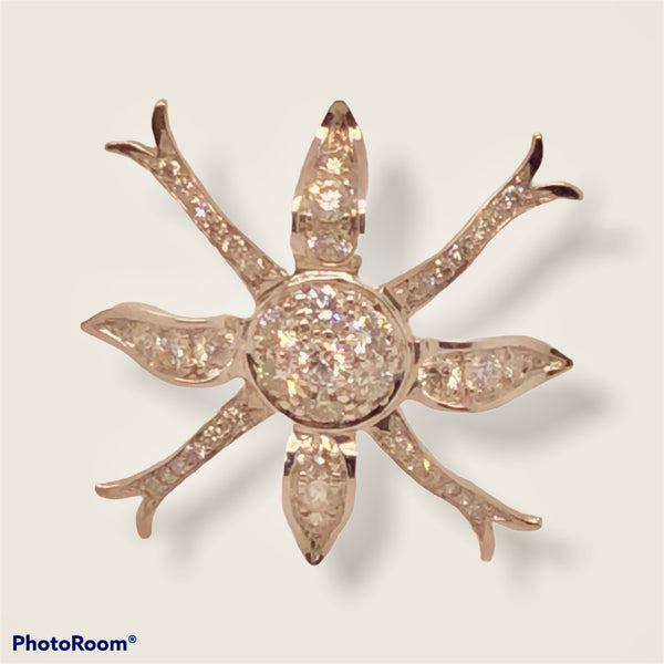 18K White Gold Faraone & Mennella Diamond Snowflake Earrings  CE0141