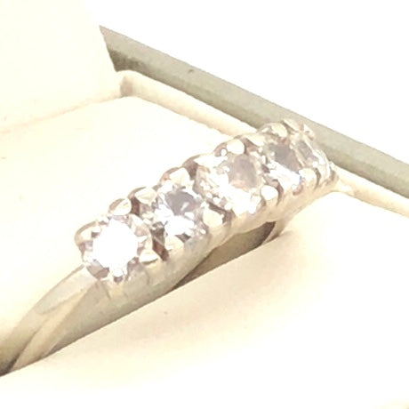 14K White Gold Five Diamond Ring  CR0318