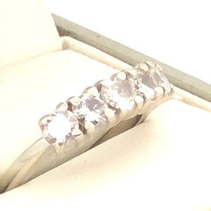 14K White Gold Five Diamond Ring  CR0318
