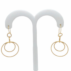 14K Yellow Gold Circle Dangle Earrings  CE0145