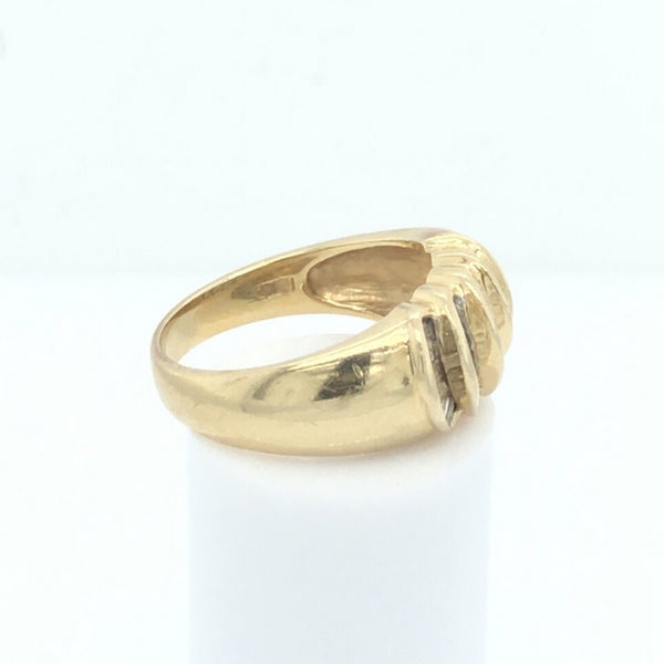 14K Yellow Gold Ring with Vertical Channel Set Diamonds  CR0218
