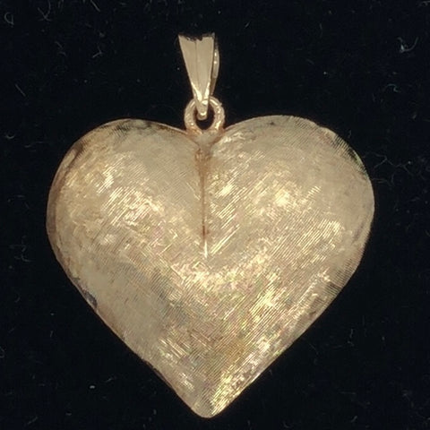 14K Yellow Gold Puff Heart Pendant  CPend0068