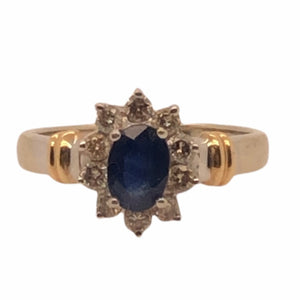 14K Yellow Gold and White Gold Sapphire and Diamond Ring  CR0239