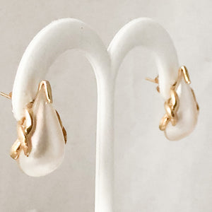14K Yellow Gold Teardrop Mabe Pearl Earrings  CE0116