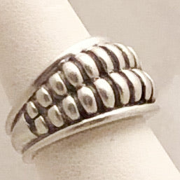 Sterling Silver Double Rib Dome Kielselstein-Cord Ring   CR0168
