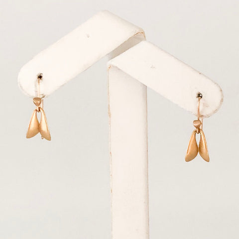 Designer Ted Muehling 18K Yellow Gold Petal Earrings CE0018