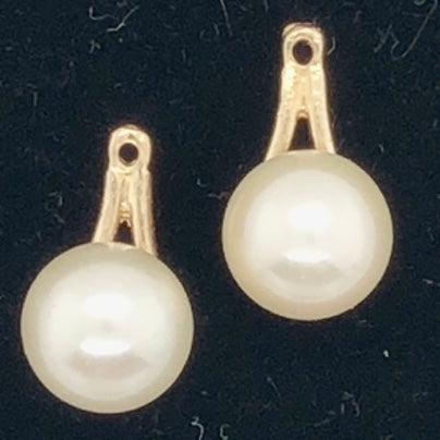 14K Yellow Gold Dangle Earring Drop Jackets with Pearl  CE0206