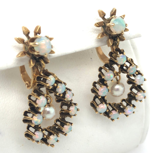 Opal and Pearl Earrings  JH0011