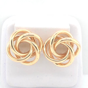 14K Yellow Gold Large Love Knot Earrings  CE0222