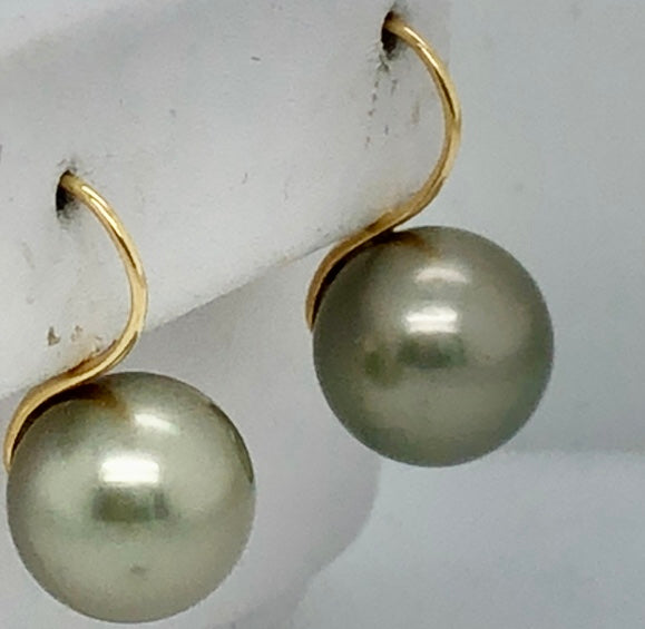 14K Yellow Gold Tahitian Pearl Earrings  CE0230