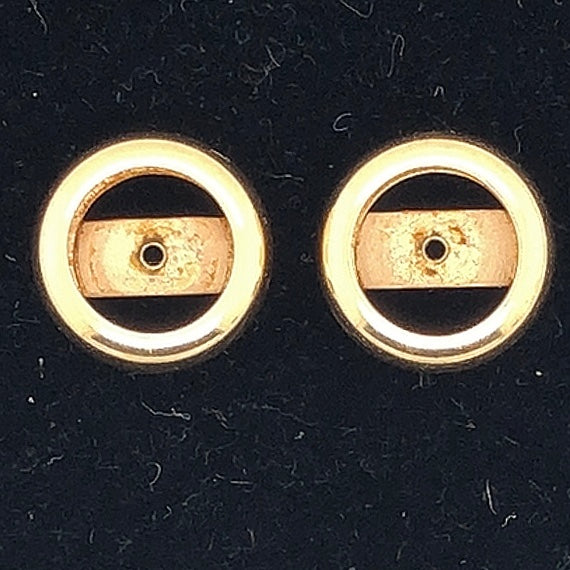 14K Yellow Gold Round Open Earring Jackets  CM0010