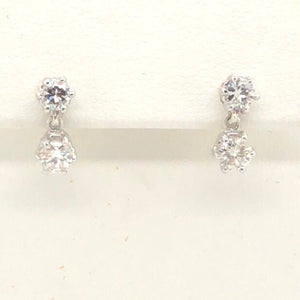 14K White Gold Diamond Dangle Earrings  CE0215