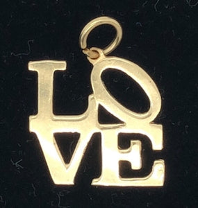 14K Yellow Gold LOVE Charm  CPend0058