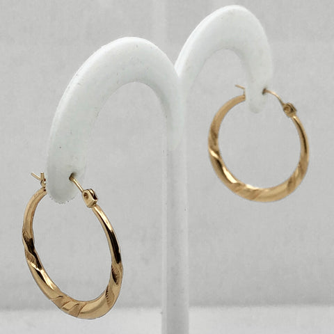 14K Yellow Gold Hoop Earrings  SI0387