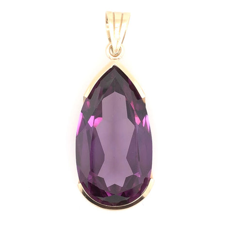 14K Yellow Gold Amethyst Pendant  CPend0075