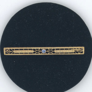 14K Yellow Gold Bar Pin with Ceylon Sapphire   CP0049