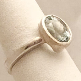 Sterling Silver Ring with Light Blue Stone   JSI0107