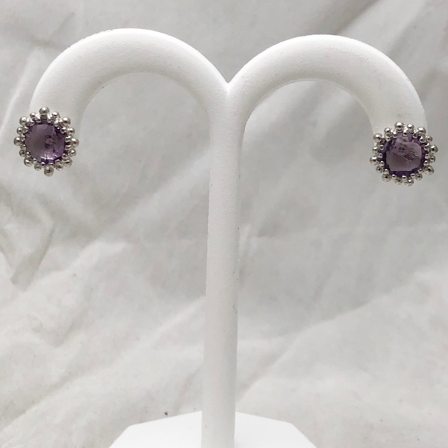 Sterling Silver Purple Stone on Posts   CE0048
