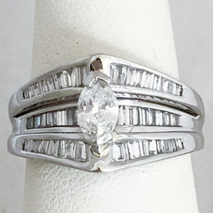 Platinum Marquise Diamond & Channel Ring   CR0156