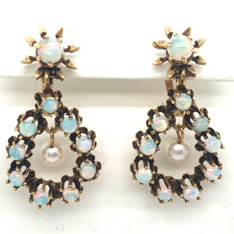Opal and Pearl Earrings  JH0011