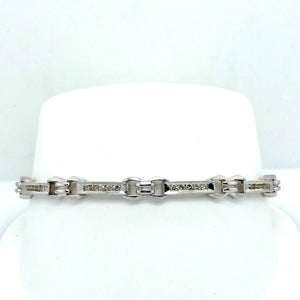 14K White Gold Diamond Linke Bracelet  CB0119