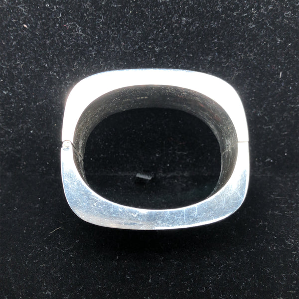 Sterling Silver Squared Off Chunky Bangle Bracelet   CB0239