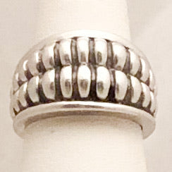 Sterling Silver Double Rib Dome Kielselstein-Cord Ring   CR0168